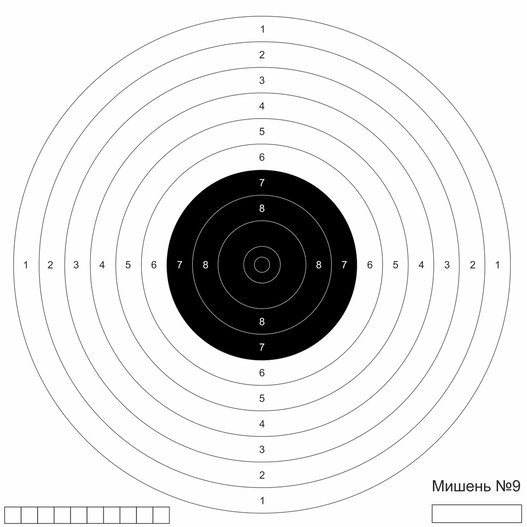 Мишень для пневматики №9 картон 17х17 см
