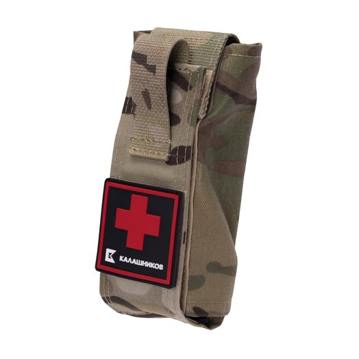 Кровоостанавливающий жгут в индивидуальном подсумке Калашников. Подсумок фронтальный, открывание вперед и вниз; цвет: мультикам