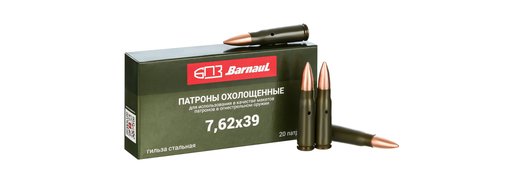 Макет патрона (учебный патрон) 7,62x39; пуля FMJ, стальная гильза